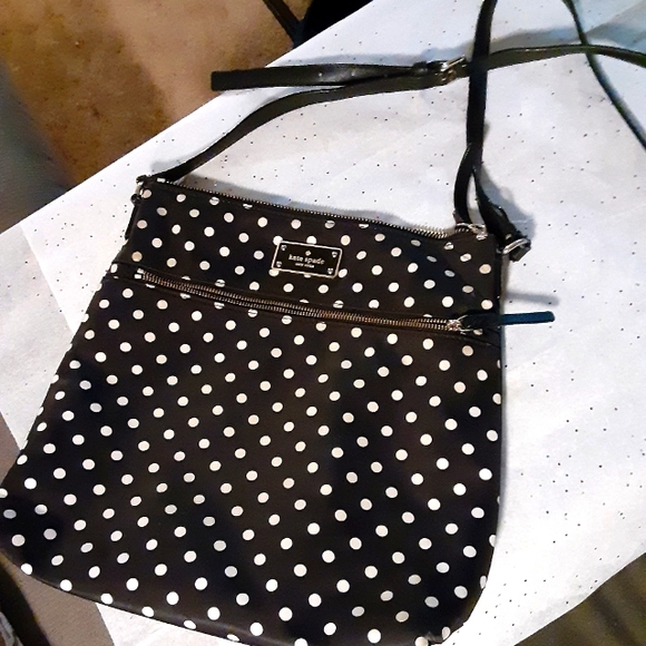 kate spade Handbags - SOLD Kate Spade Cross Body Bag Black and white Polka-dots